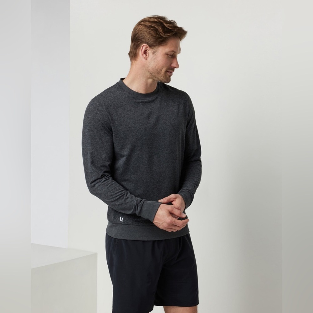 Vuori Ponto Performance Crew in Charcoal Heather Men’s Activewear Athleisure